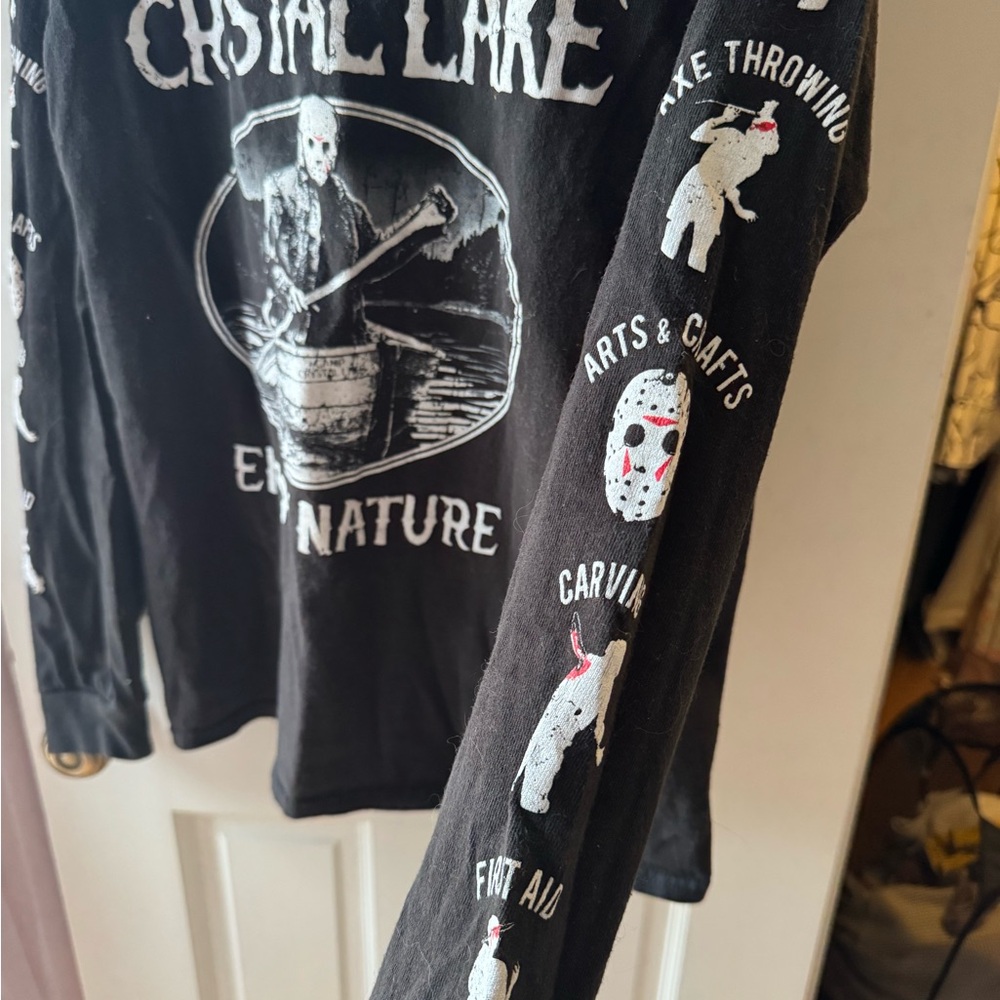 Black Graphic Long Sleeve Shirt